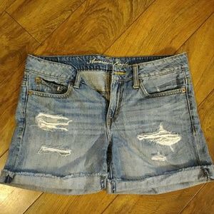 American Eagle Fistressed Jean Shorts